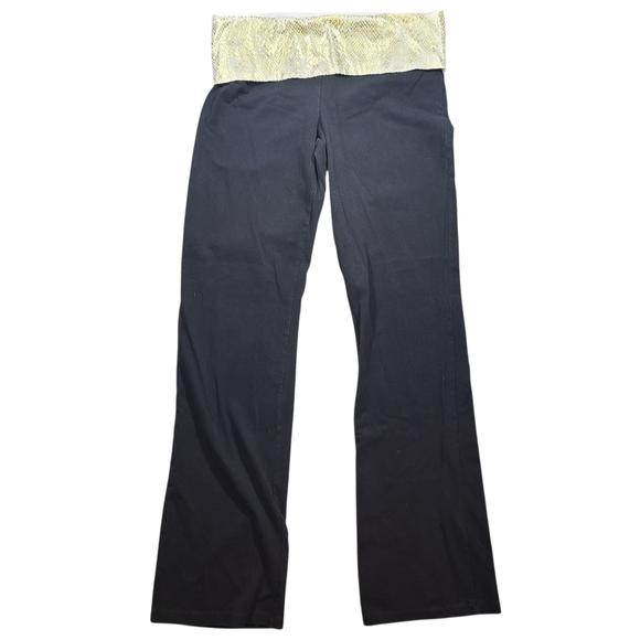 Victoria’s Secret PINK NFL Rams Yoga Pants Medium Gold Foil Foldover Waist Rare - Picture 5 of 10